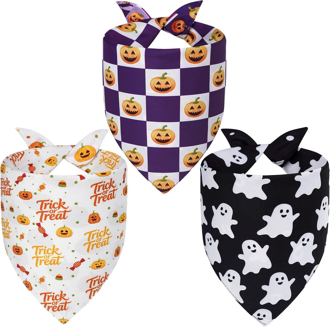 Fall Dog Bandanas Large 3PCS, 6 Pattern Scarf for Boy and Girl