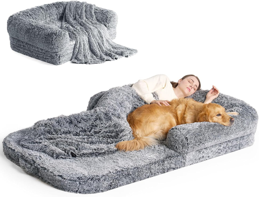 EHEYCIGA Orthopedic Foldable Human Dog Bed - 72x44x11