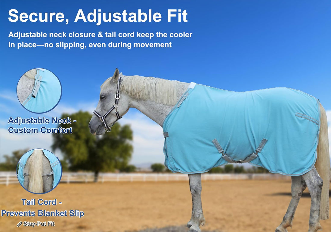 Horse Fleece Cooler Blanket, Moisture Wicking Post-Workout Drying