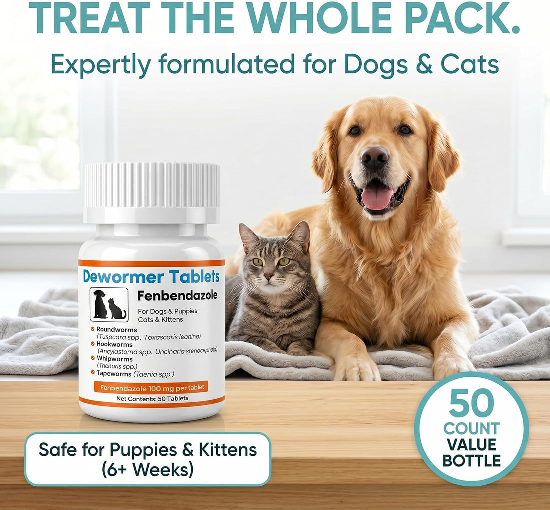 Dewormer for Dogs and Cats - Fenbendazole Tablet Broad Spectrum (50