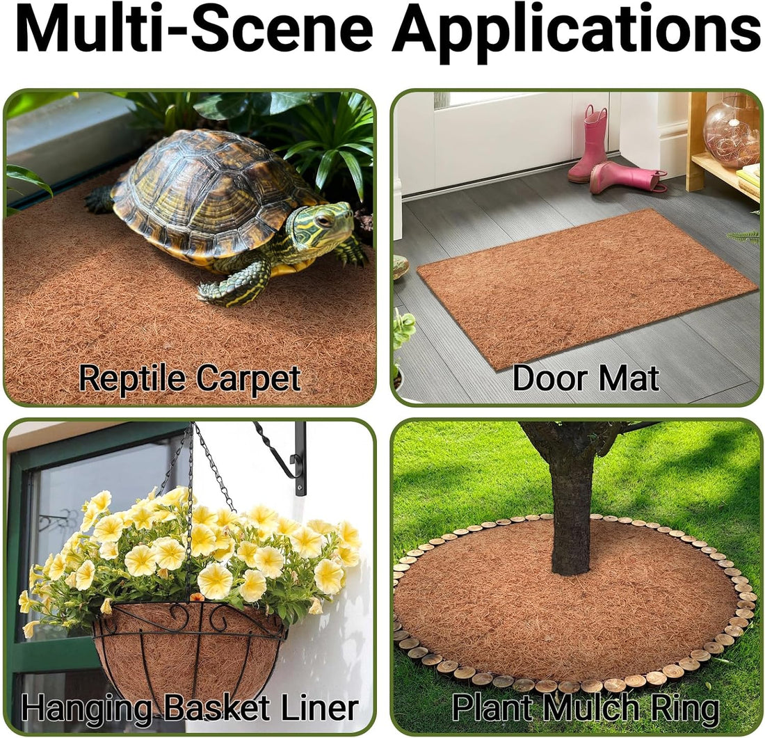 ZeeDix 10 Pcs Reptile Carpet 12x12 Inch Coconut Fiber Mat for Tank