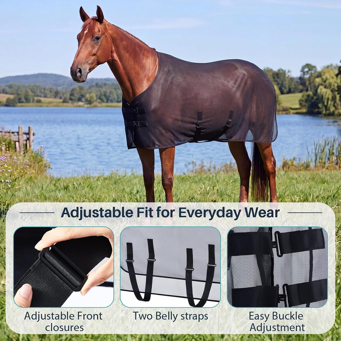 Breathable Mesh Horse Fly Sheet for Summer