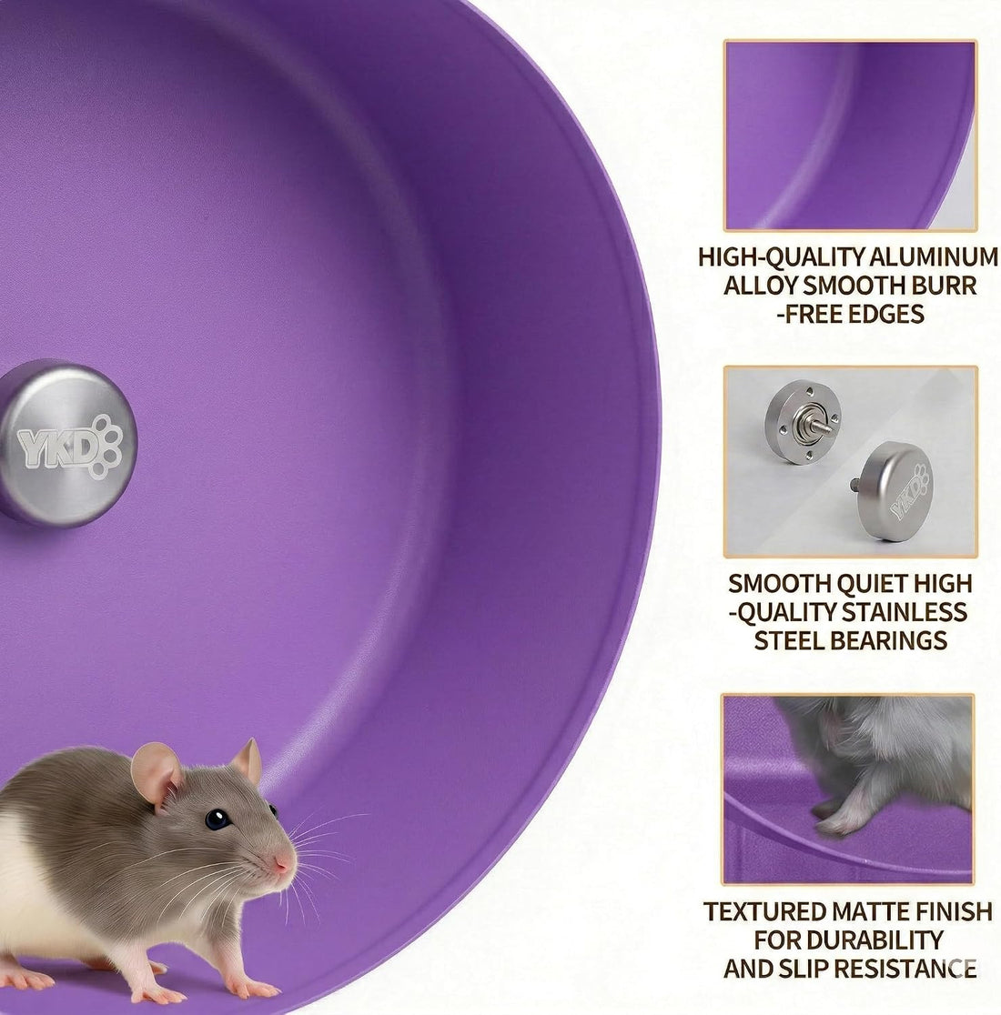 11.8" Aluminum Alloy Silent Rat Exercise Wheel