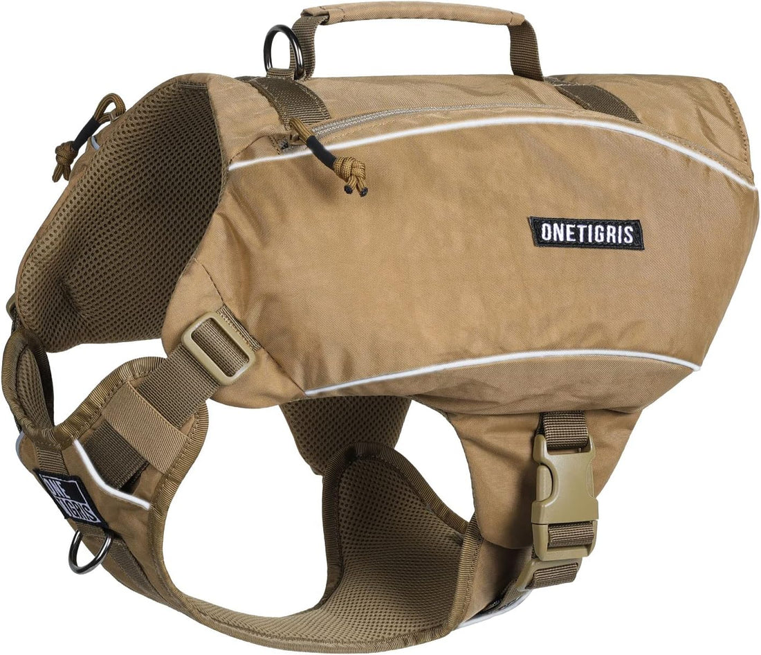 ONETIGRIS Y-Shaped Dog Backpack No Pull CAMLUS Dog Saddle Bag