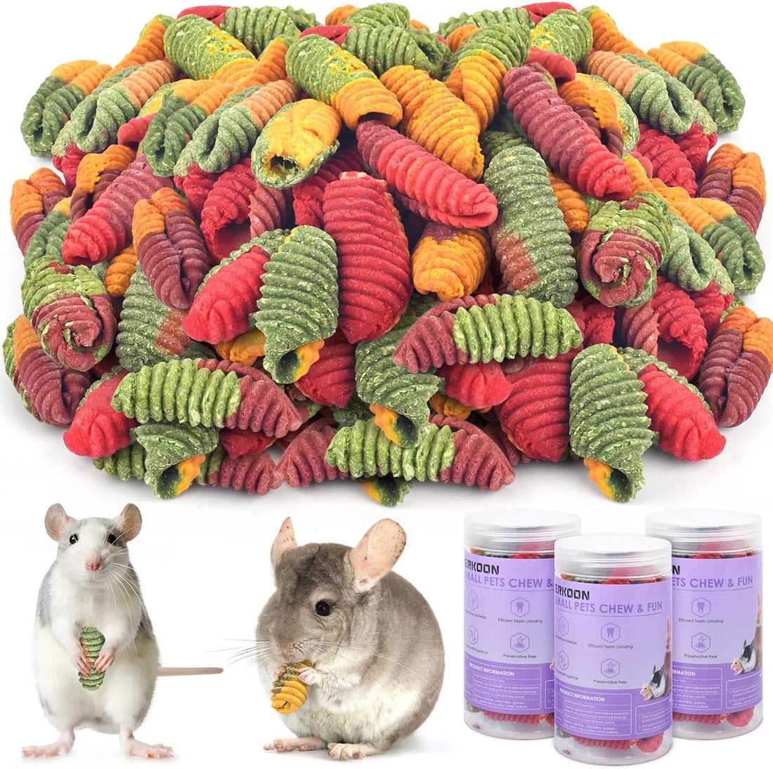 ERKOON Chinchilla Treats, Timothy Grass Chew Toys for Teeth