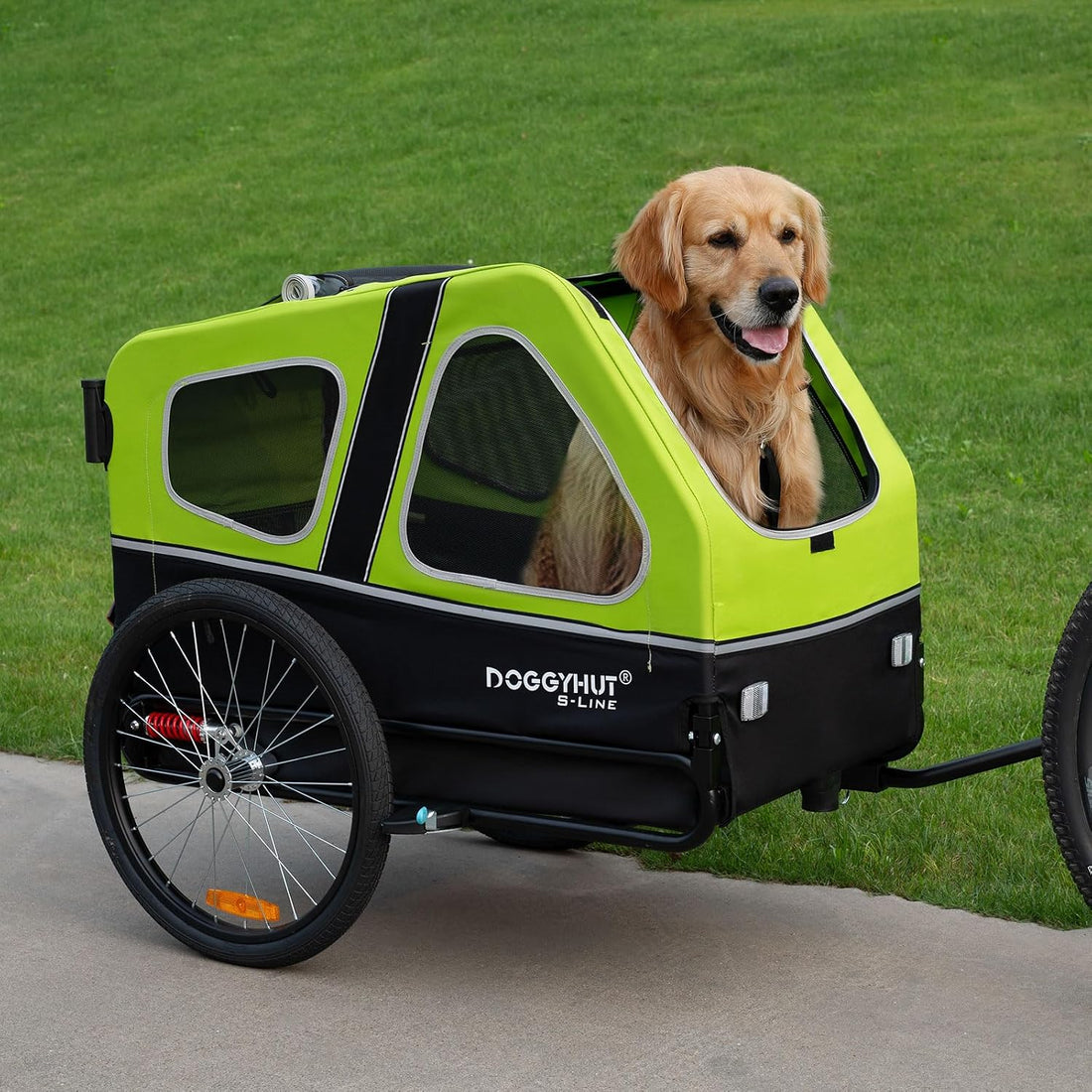 DOGGYHUT® S-Line XL Pet Bike Trailer & Stroller for Large Dogs Up