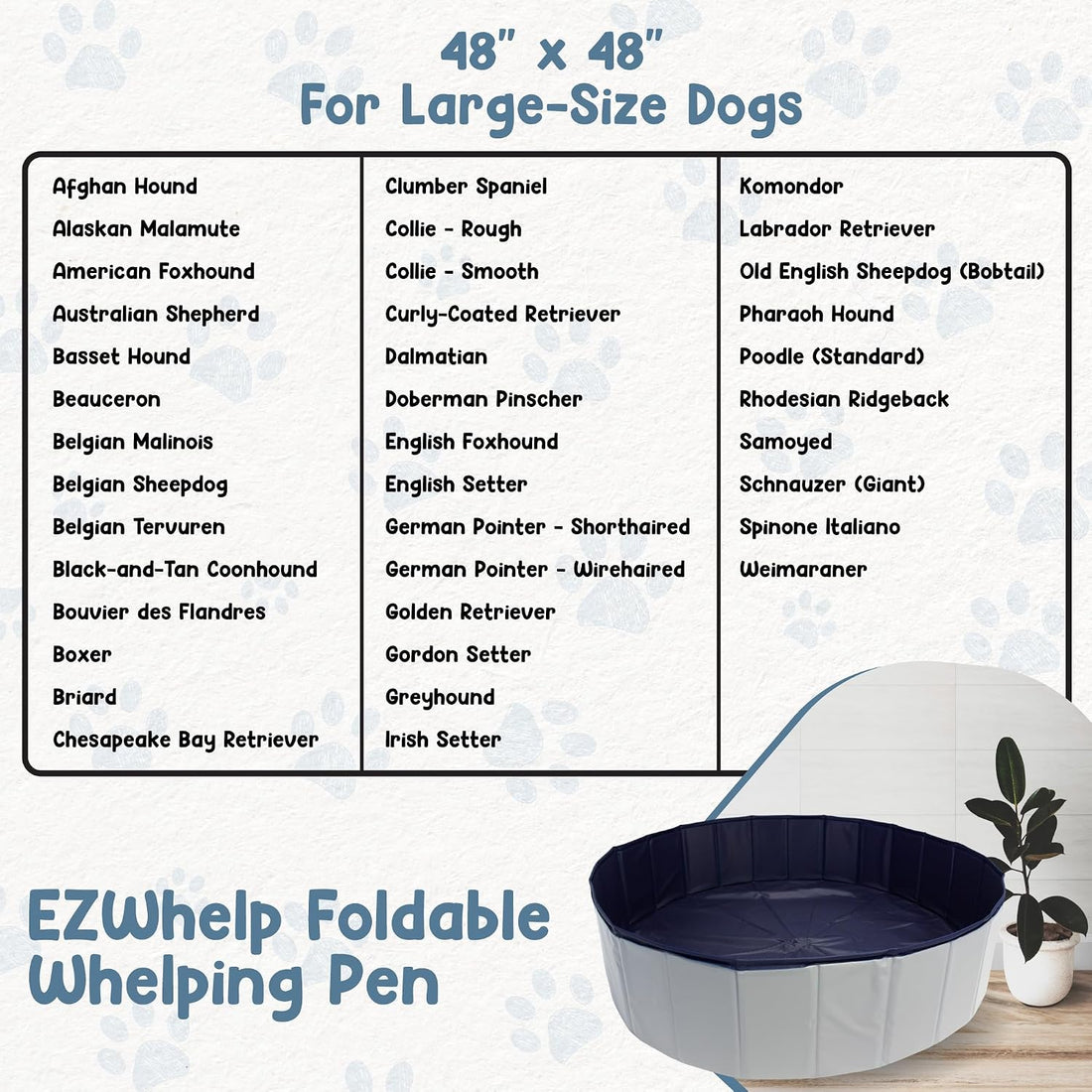 EZwhelp Foldable Whelping Box & Dog Pool, Collapsible Portable Pool