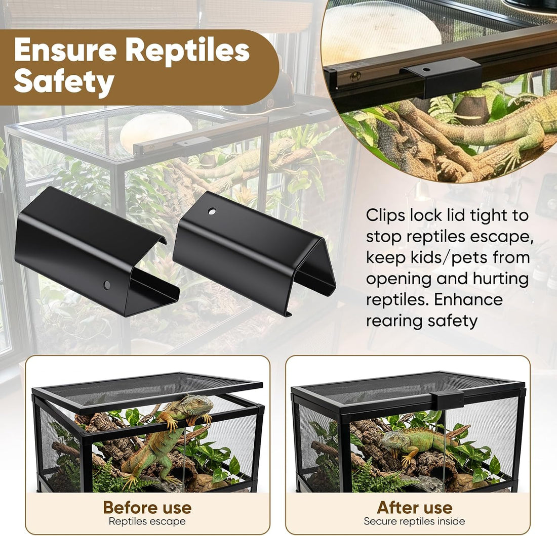 Reptile Terrarium Covers Heavy Duty Screen Clips 6 Pack for 5-29