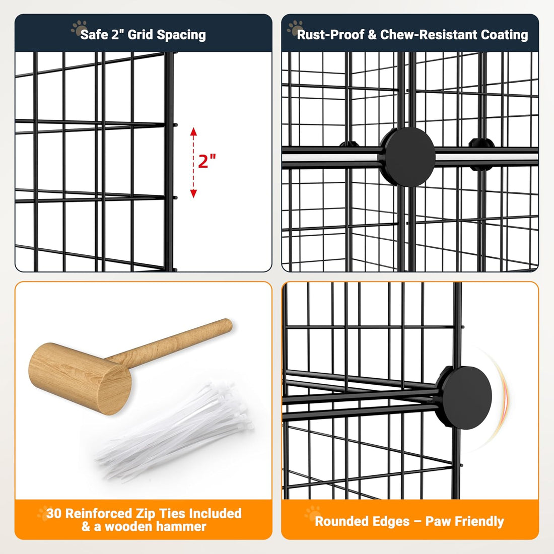 DIY Modular Cat Playpen 2x3x1 Grid | Compact Indoor Cat Enclosure