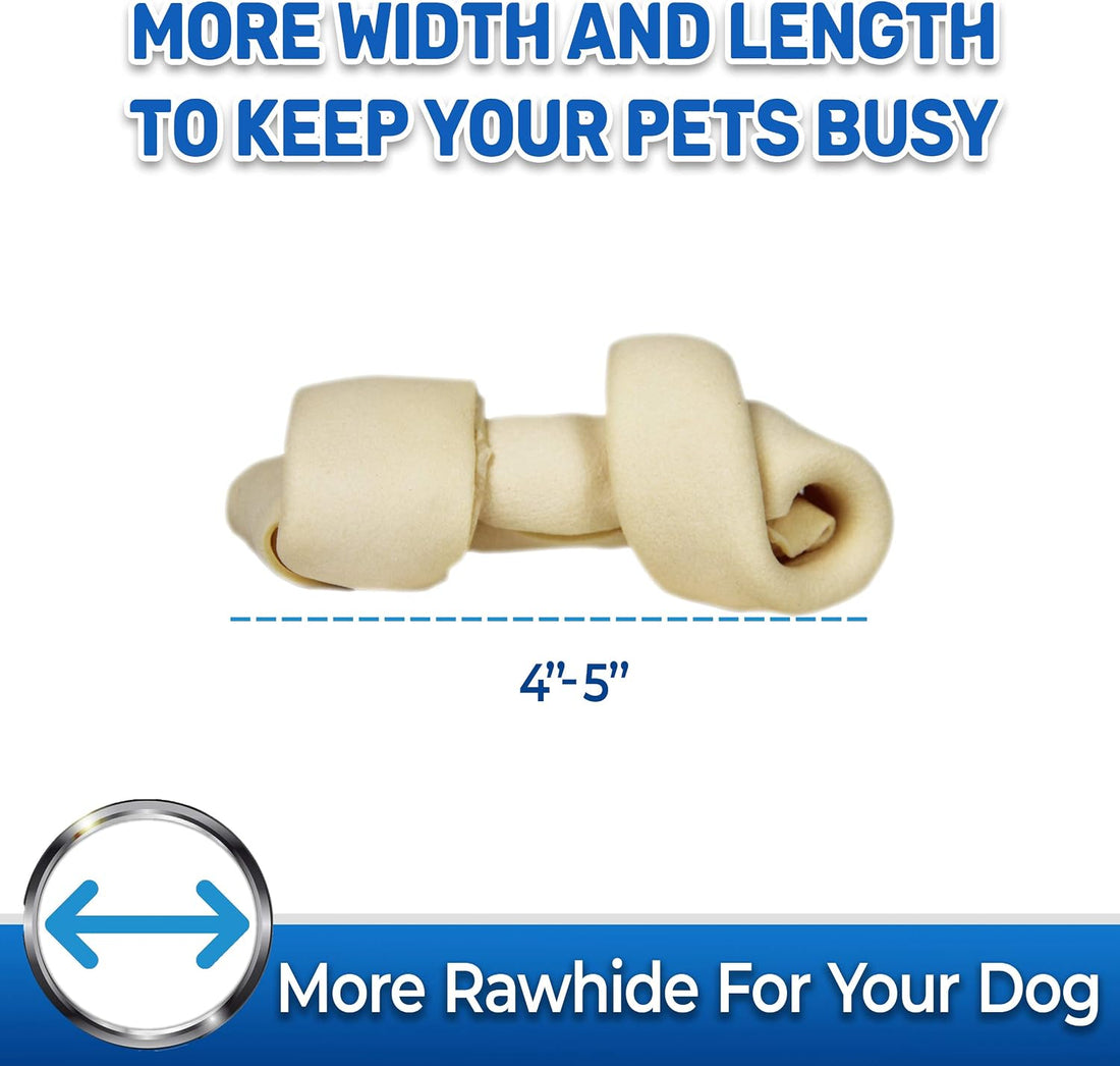 PET MAGASIN Natural Rawhide Bones Chewing Dog Treats, 10-Pack)