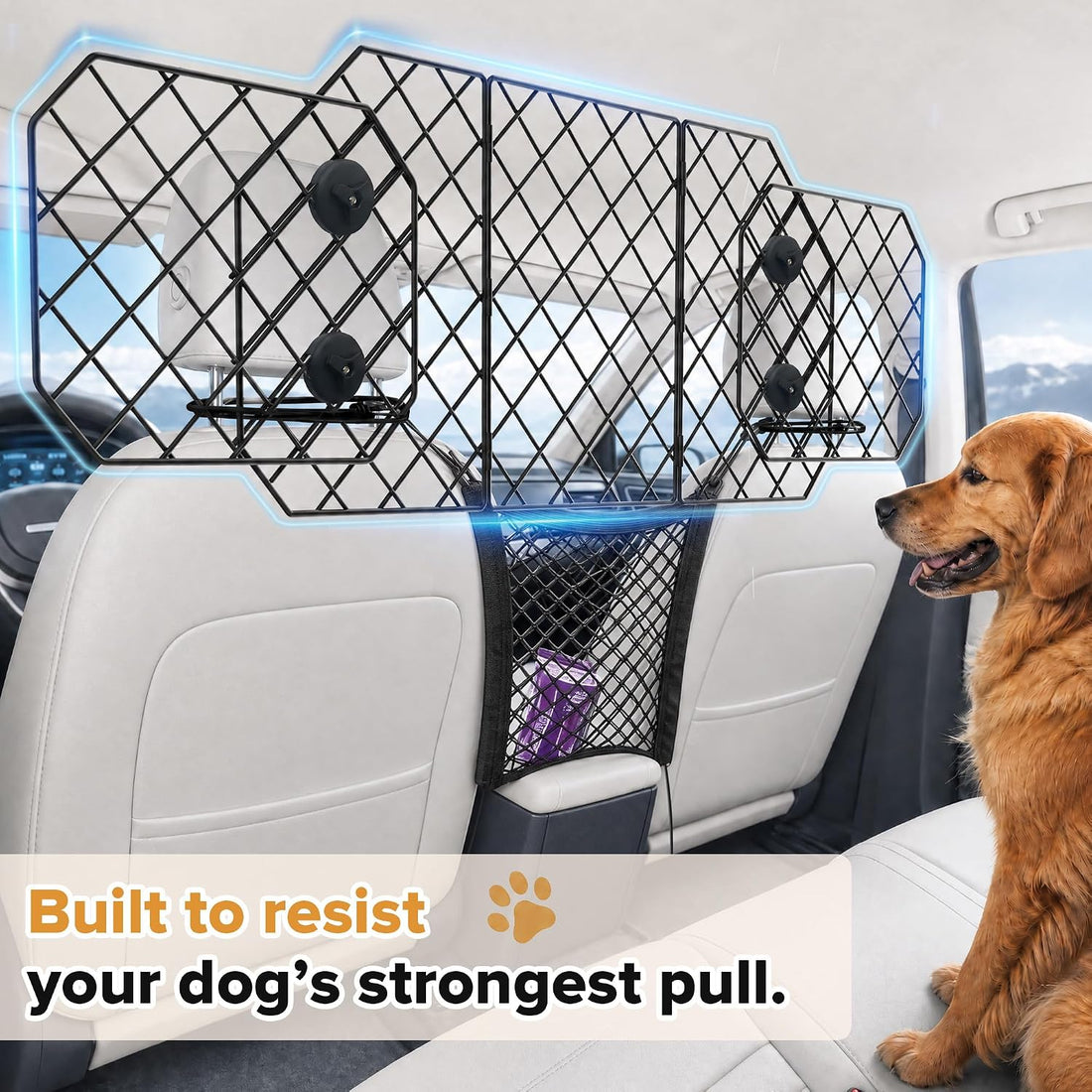 Urban Deco Dog Car Barrier for SUV Heavy Duty Metal Mesh Pet Divider