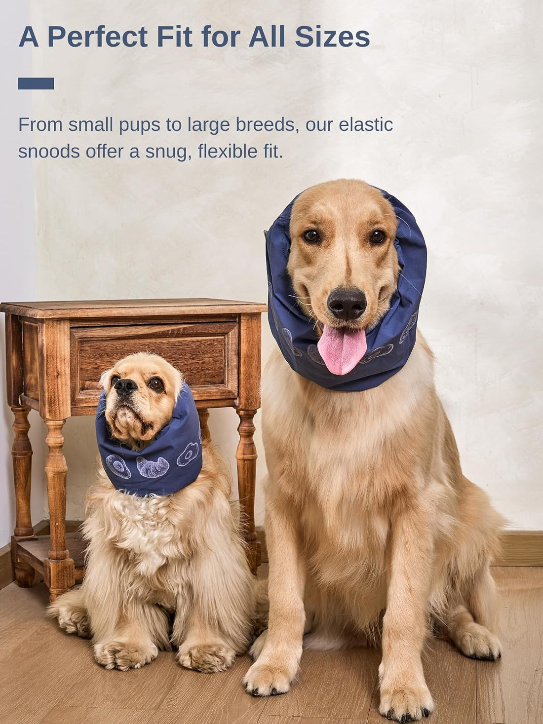 Dog Feeding Hood, Foggy Blue, S