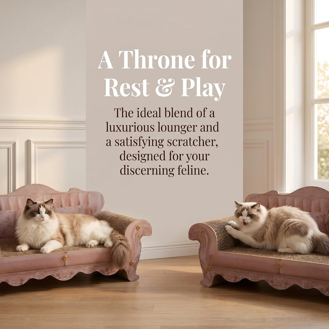 Cat Scratcher Bed Sofa,Extra Large 24 Inch Kitty Couch