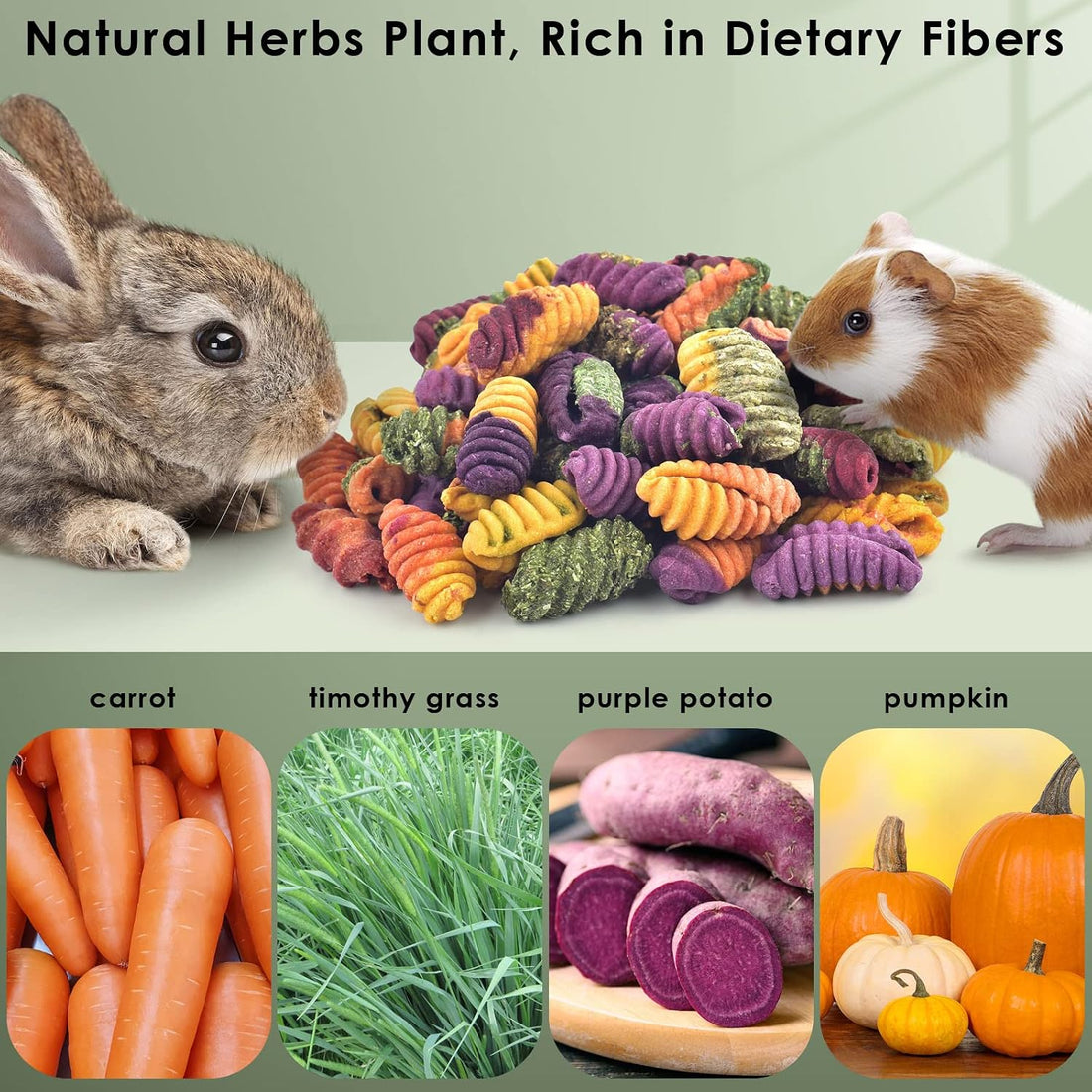 ERKOON Chinchilla Treats, Chew Toys for Teeth for Rabbit Guinea Pig