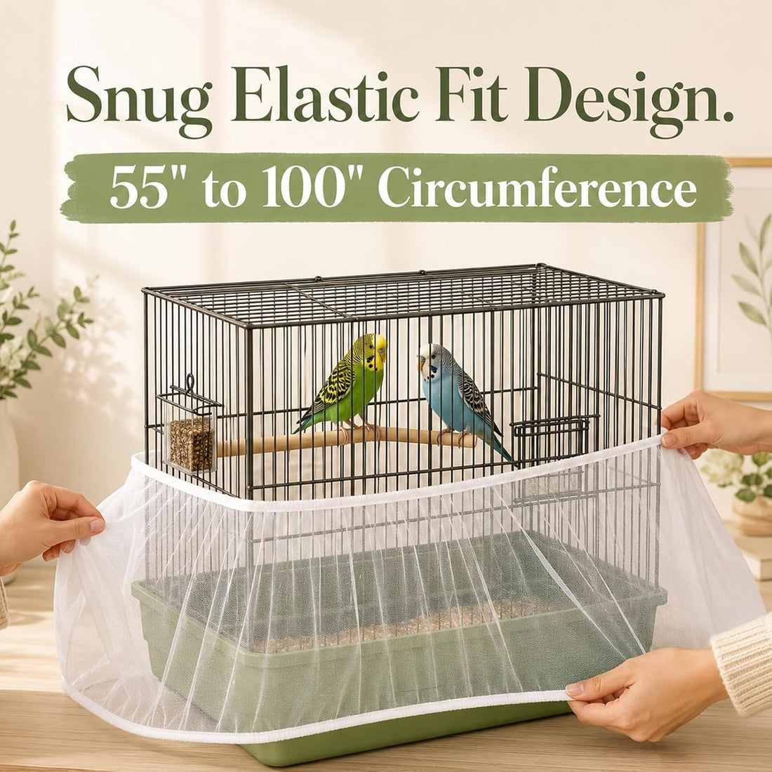 Bird Cage Seed Catcher 11.5x70.8in White Bird Cage Cover