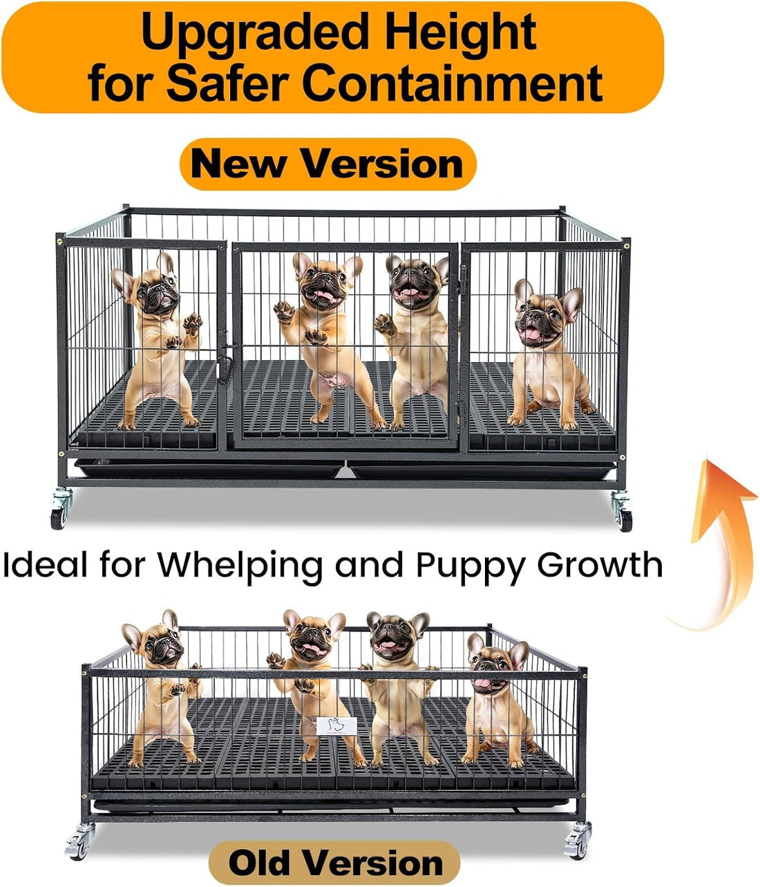 Homey Pet 43" Whelping Box for Dogs and Puppies, Easy Puppy Care