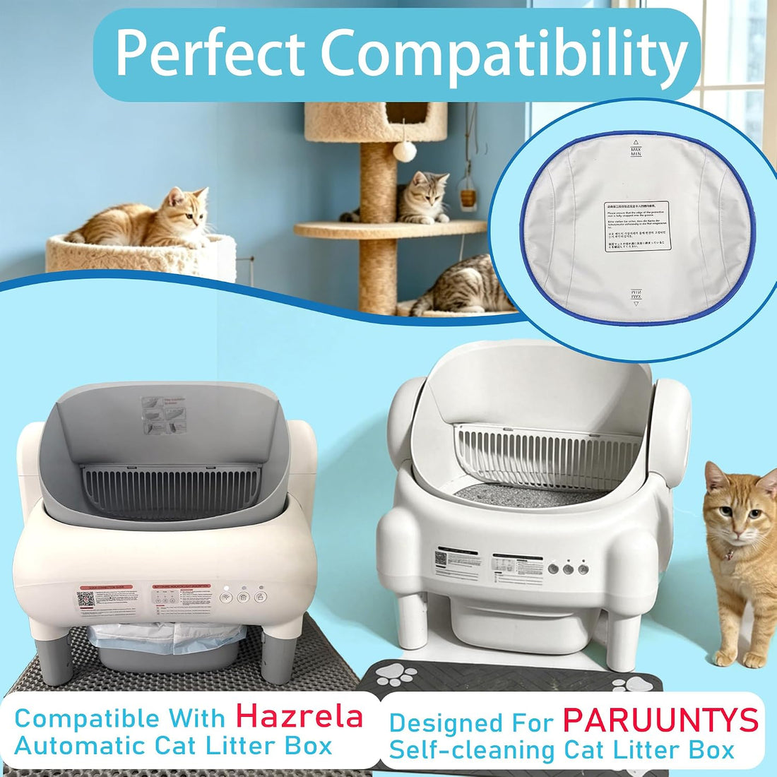 Cat Litter Box Liners for PARUUNTYS Self Cleaning Litter Box