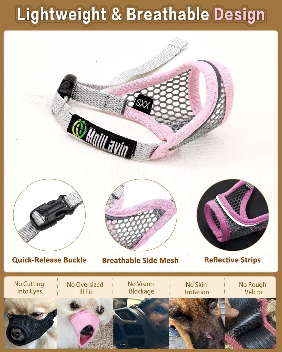 Dog Muzzle, Soft Mesh Muzzles for Small Dogs