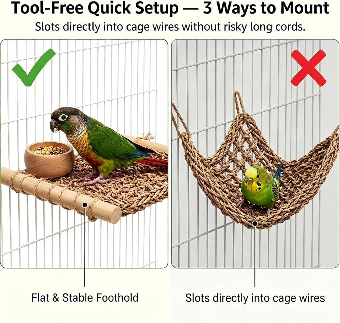 Bird Seagrass Mat Parrot Climbing Net Ladder Bridge Chew Toy