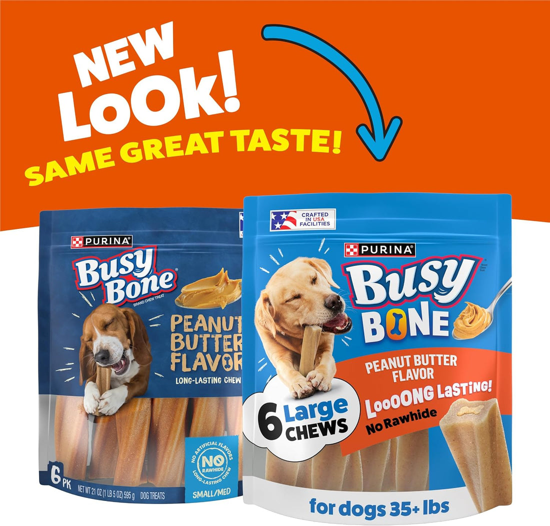 Purina Busy Bone Large Dog Chew Treats, Peanut Butter Flavor