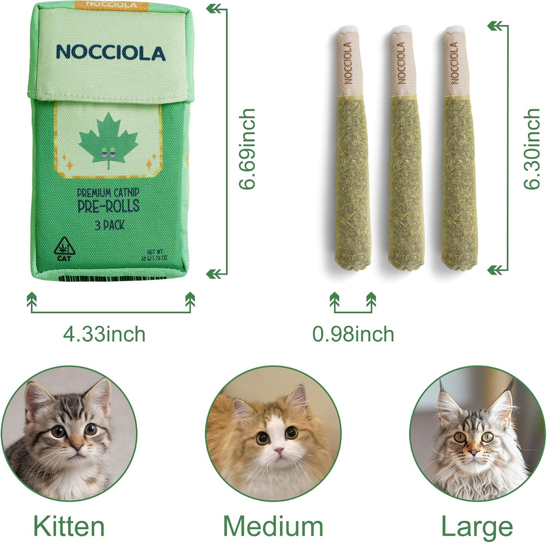 Nocciola 3 Pack Catnip Toys for Cats