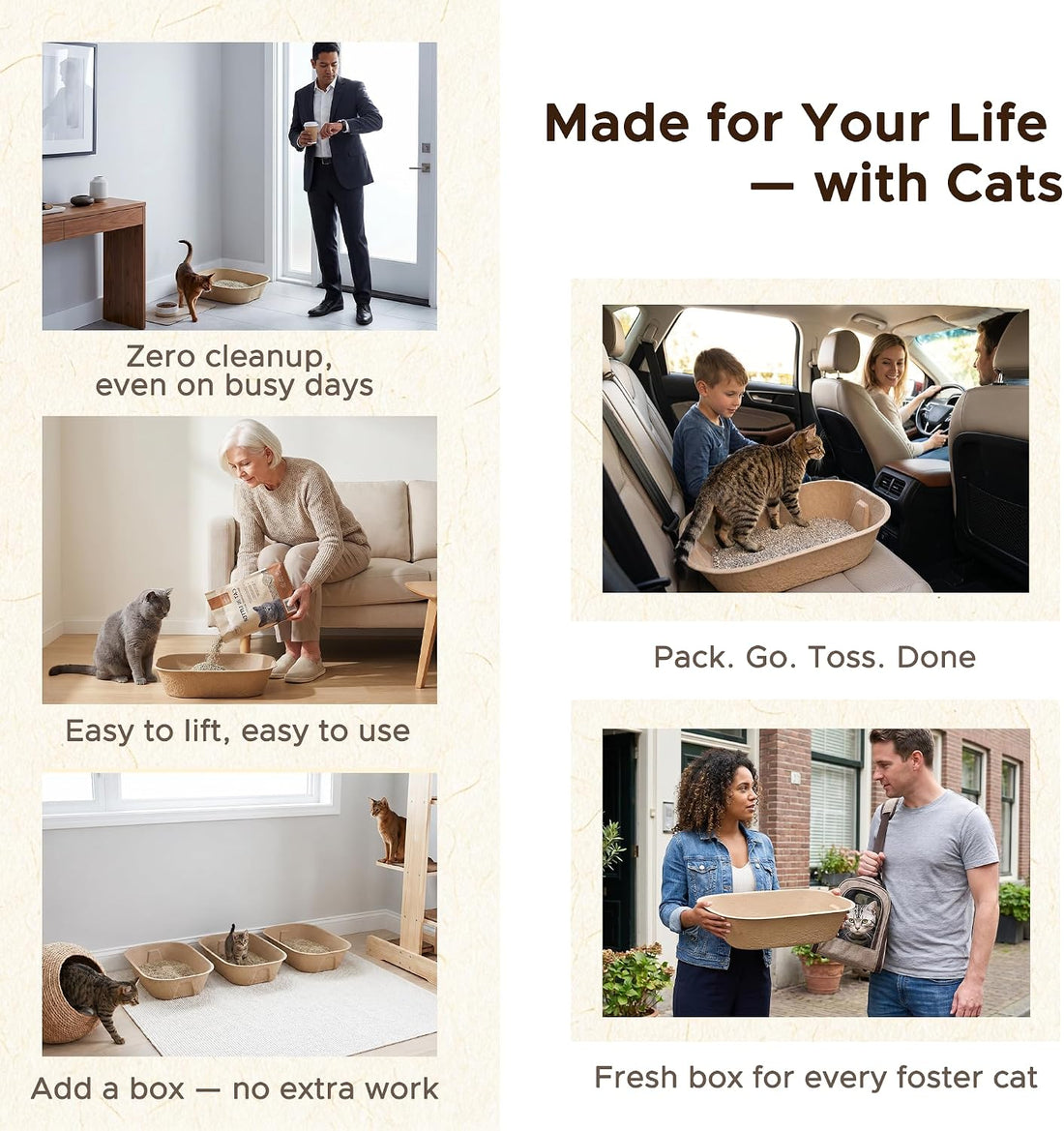 3-Pack Disposable Litter Box for Kittens