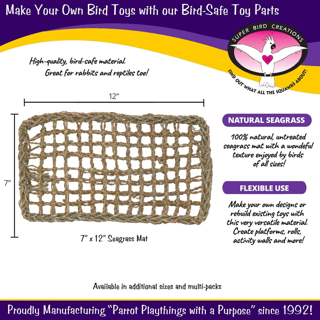 Super Bird Creations SB50008 Seagrass Mat for Cage Decor