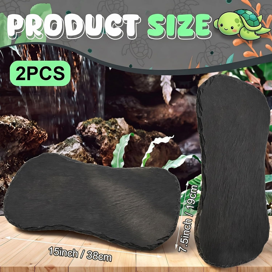 Shinylin 1 Pack Reptile Basking Platform Tortoise Slate Rock