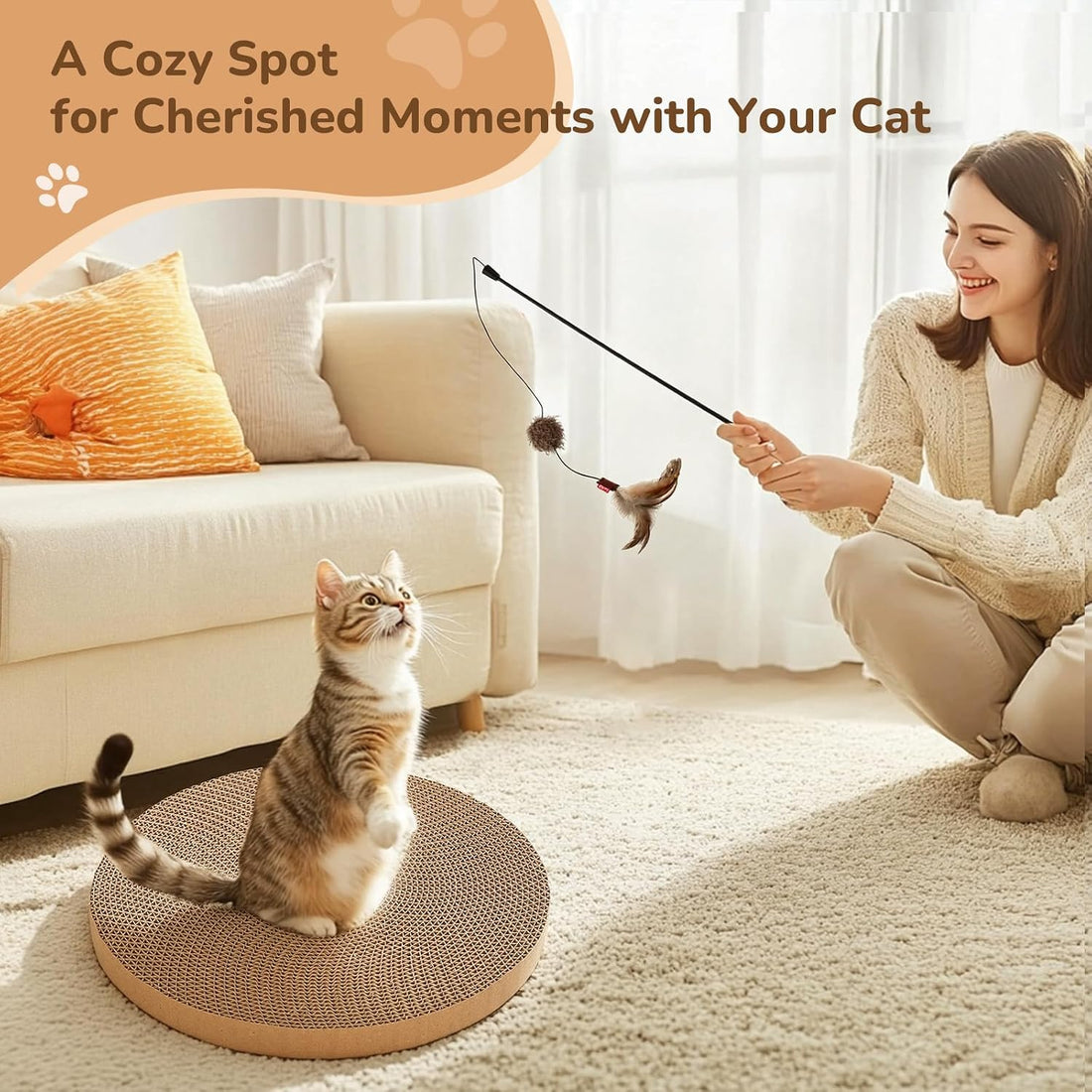 6pcs Cat Scratch Pad, Cat Scratcher Cardboard & Cat Scratching Pads