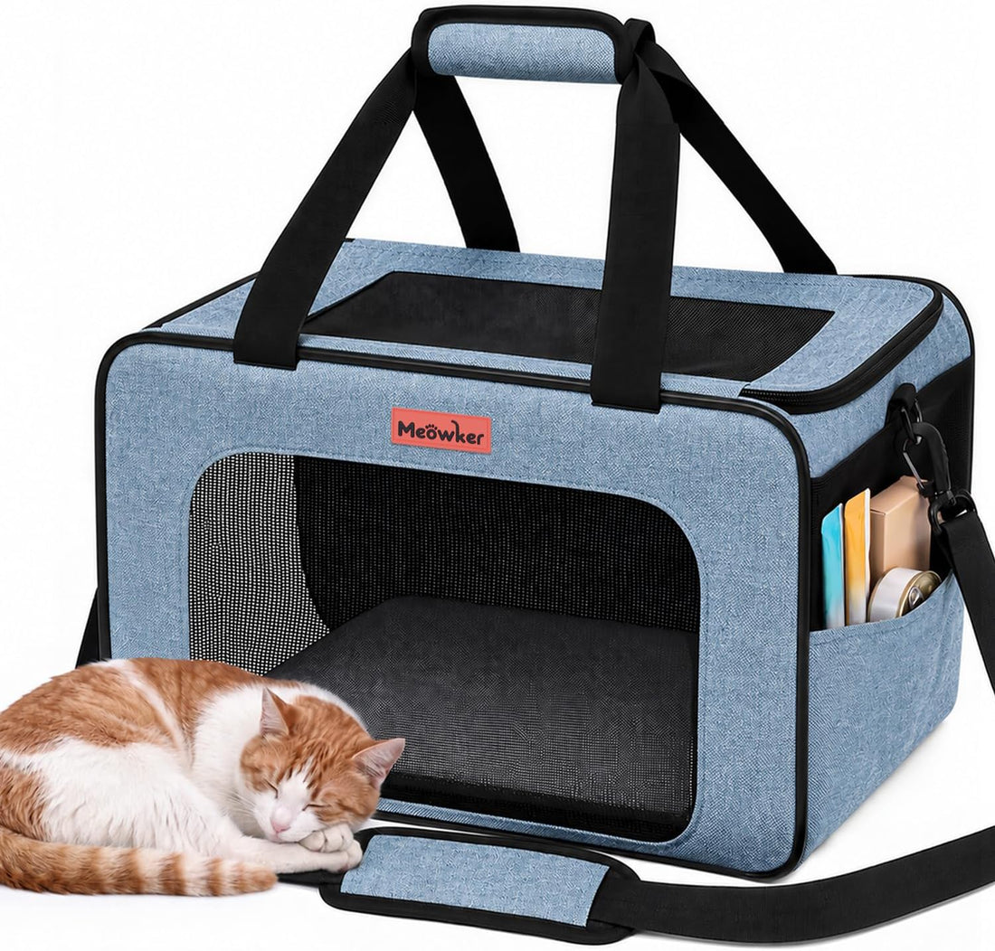 Soft-Sided Cat Dog Pet Travel Carrier Airline Approved, Medium Gray