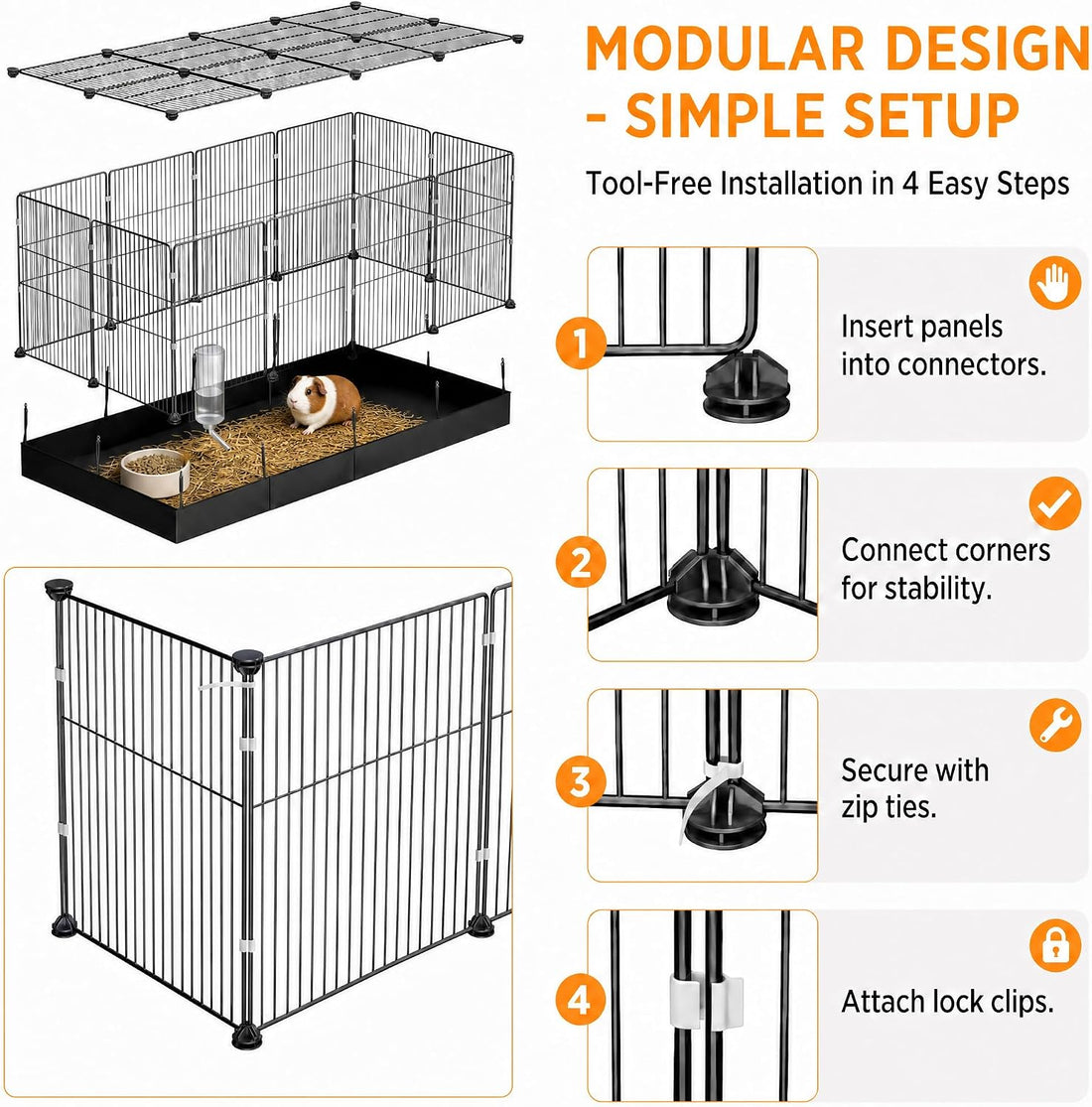 20 Planes Guinea Pig Cages Enclosed Hamster Cage with Door
