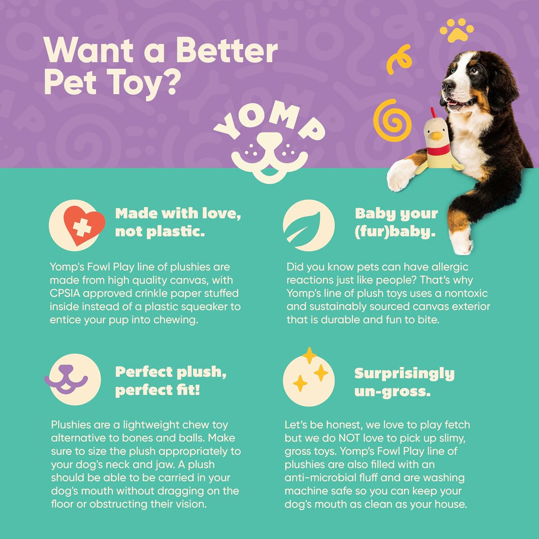 Yomp Chicken Dog Toy – Durable Stuffed