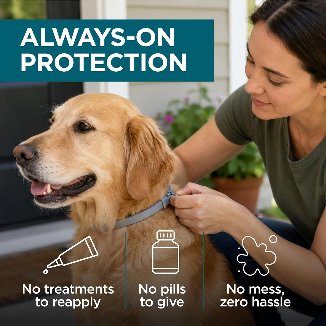 TevraPet Activate 2 Flea and Tick Collar, Large Dogs