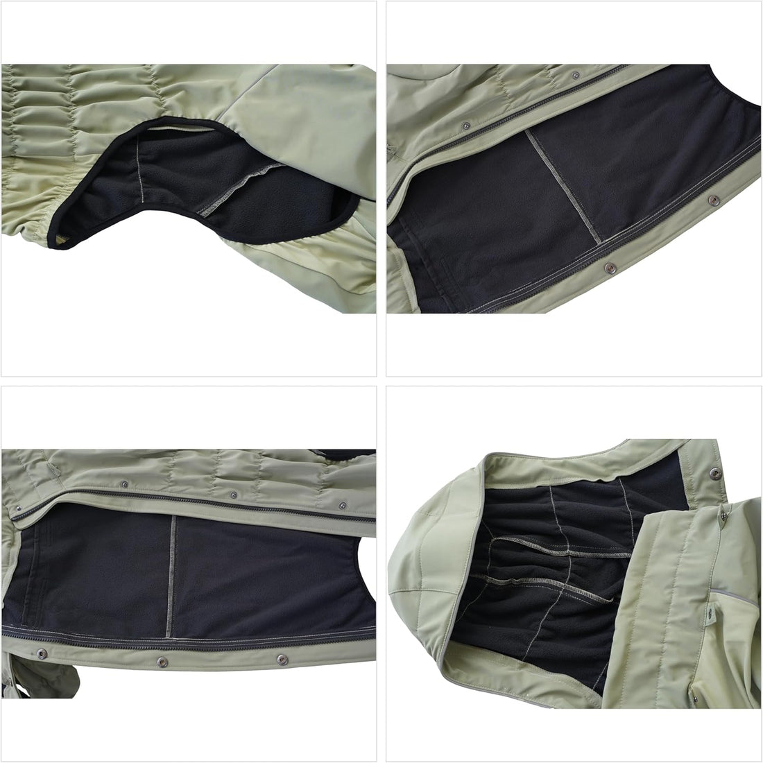 LOVELONGLONG Fleece-Lined Dog Raincoat with Removable Hood