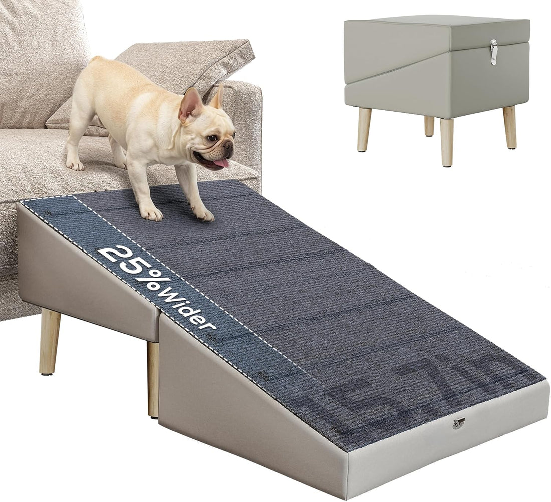 2 in 1 Ottoman Dog Ramp for Couch,Stable Folding Ramp for Small Dogs