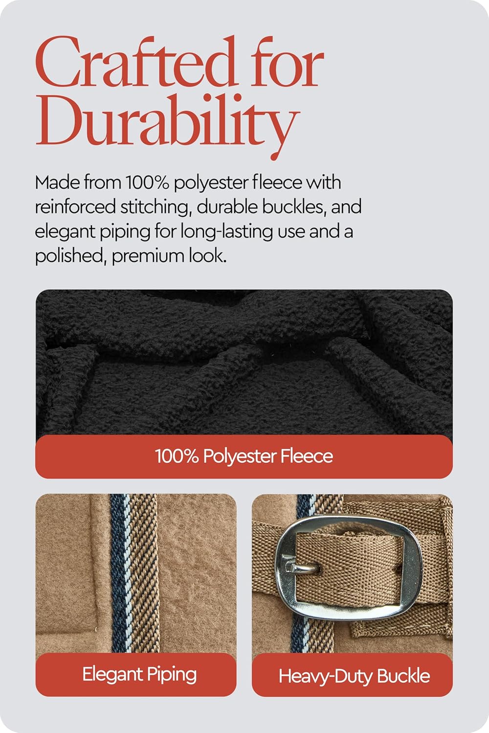 HORZE Kiel Horse Blankets for Real Horses, Fleece Horse Cooler Sheet