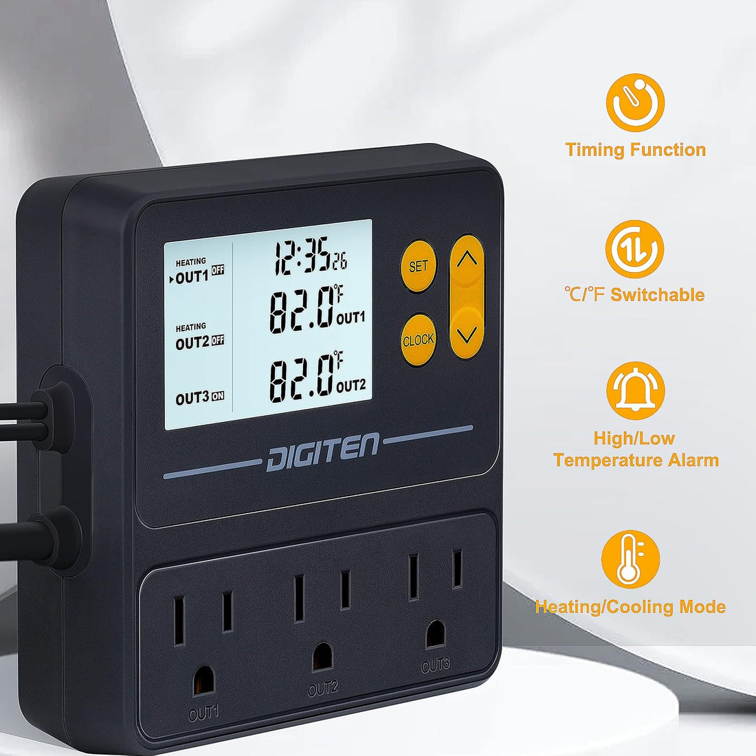 DIGITEN Day-Night Reptile Temperature Controller with Timer