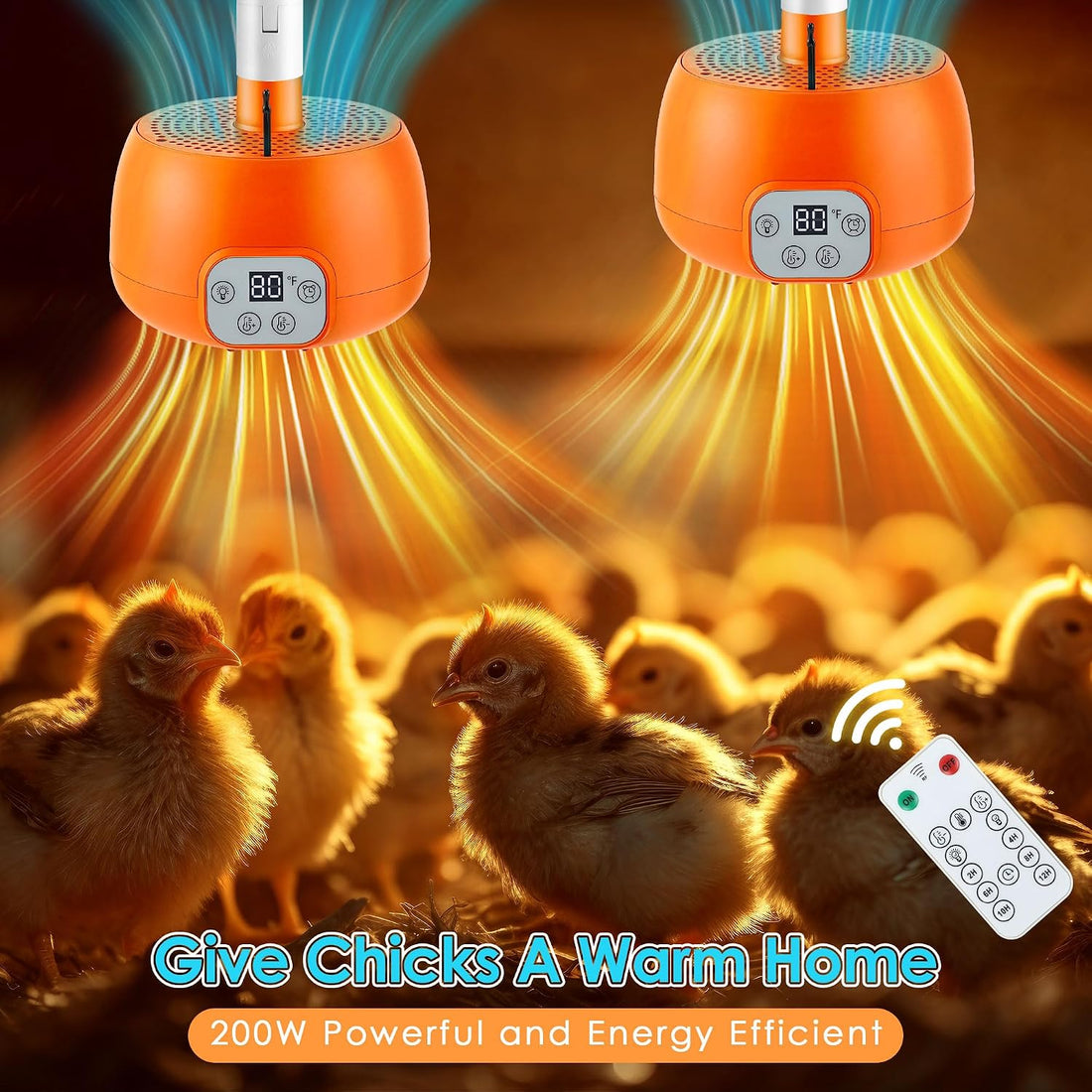 Enhon 2 Pack Chicken Coop Heater with Remote
