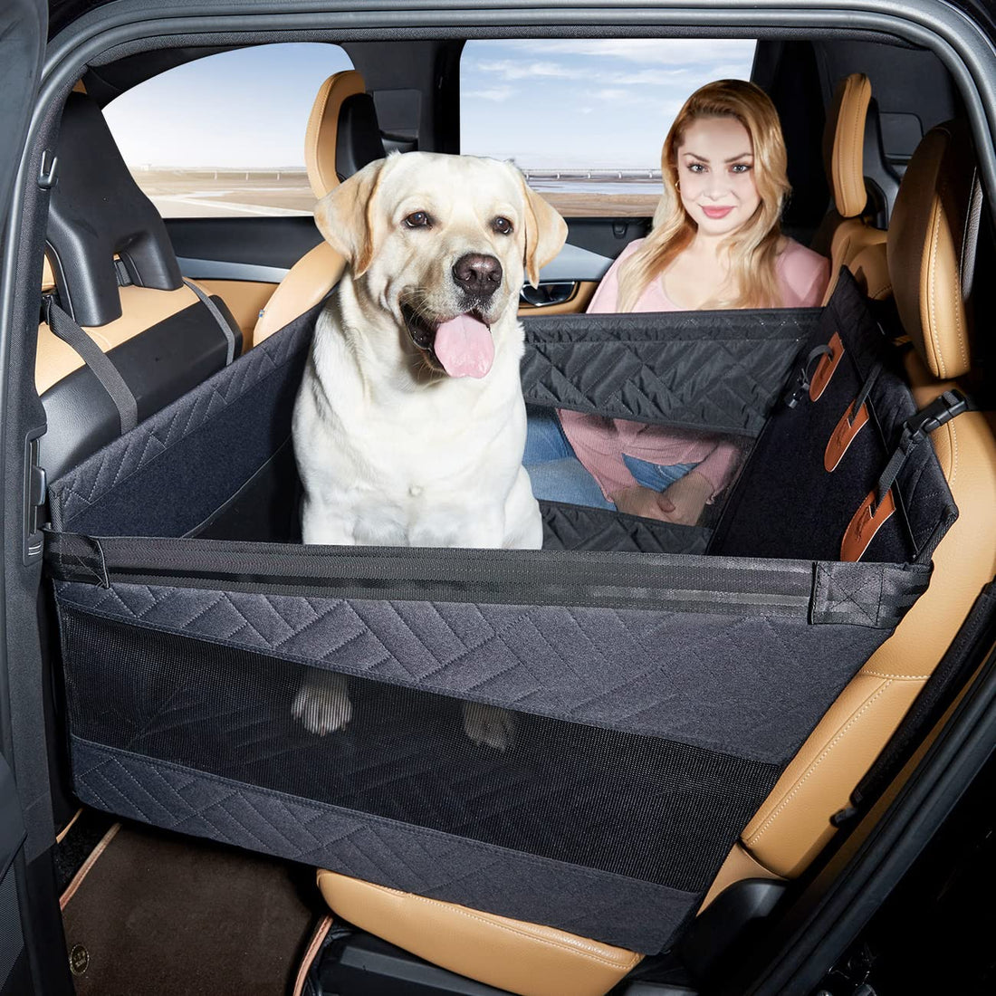 TKYZ Large Dog Car Seat,Back Seat Extender for Dogs,Waterproof Medium