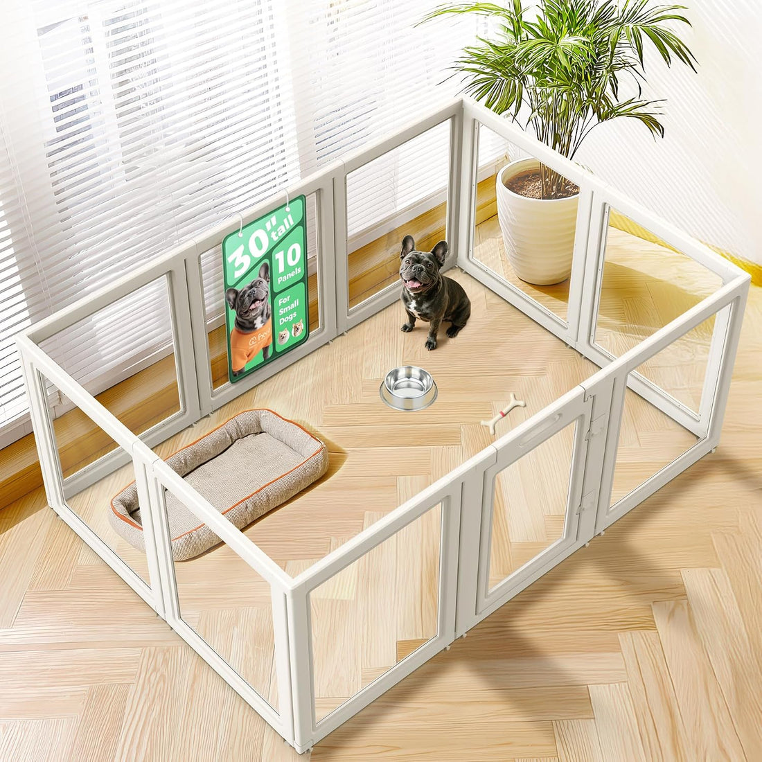 FXW Add-On Whelping Gate & Panel for AuraSpace Acrylic Indoor Dog