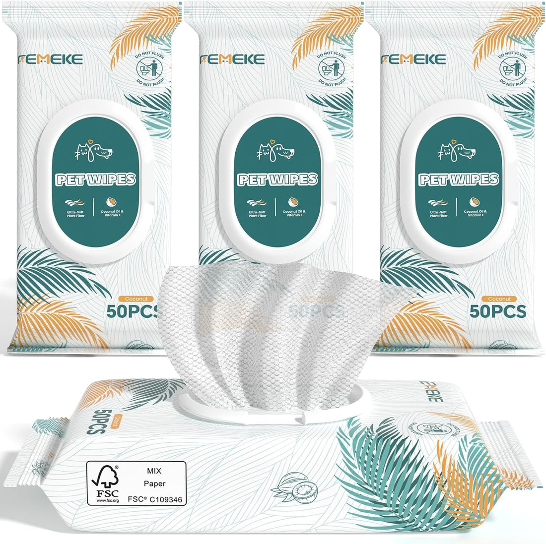 200 Count Dog Wipes & Cat Wipes | Hypoallergenic, pH Balanced for Paws