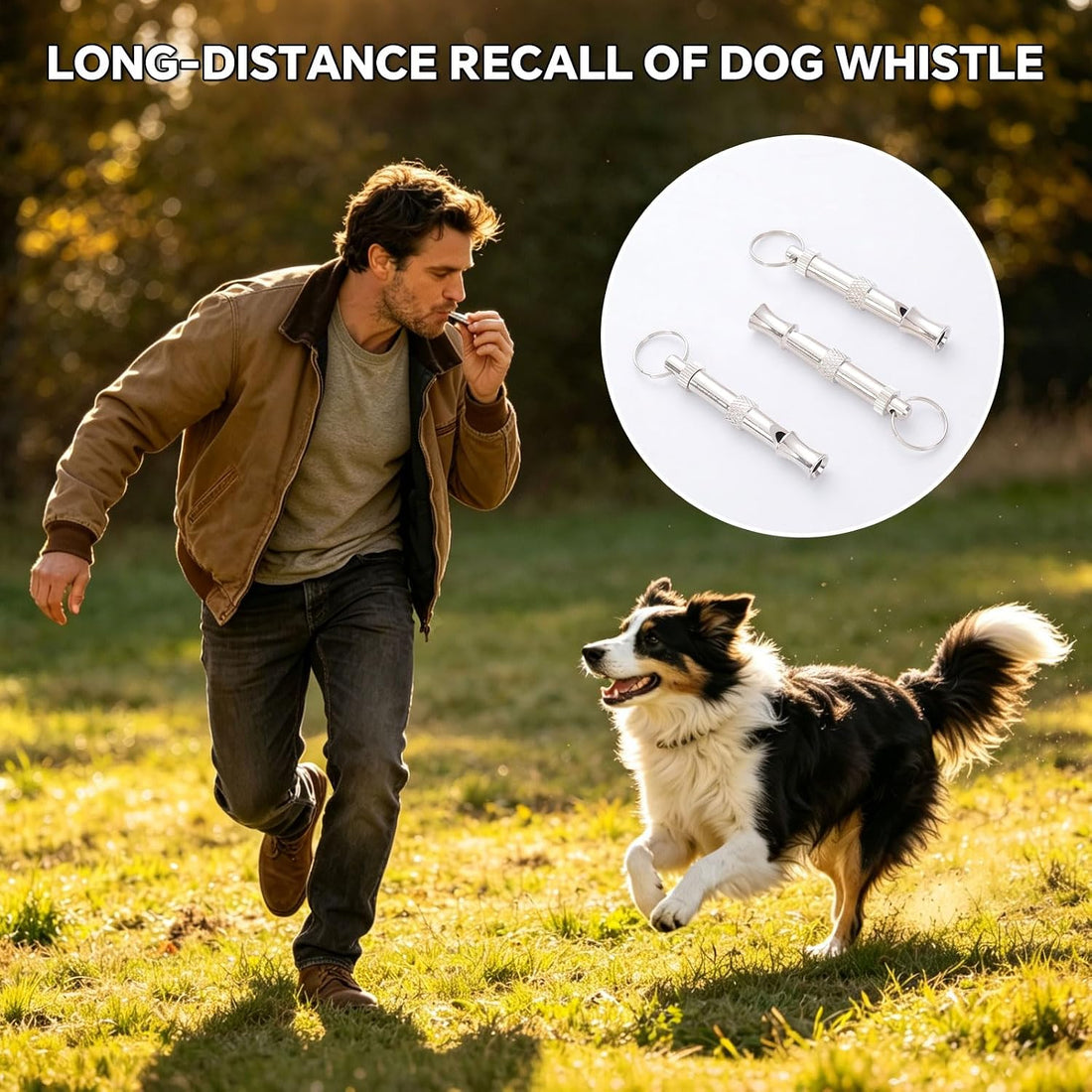 3 Pack Silent Dog Whistles, Adjustable Dog Training Whistle, Silver