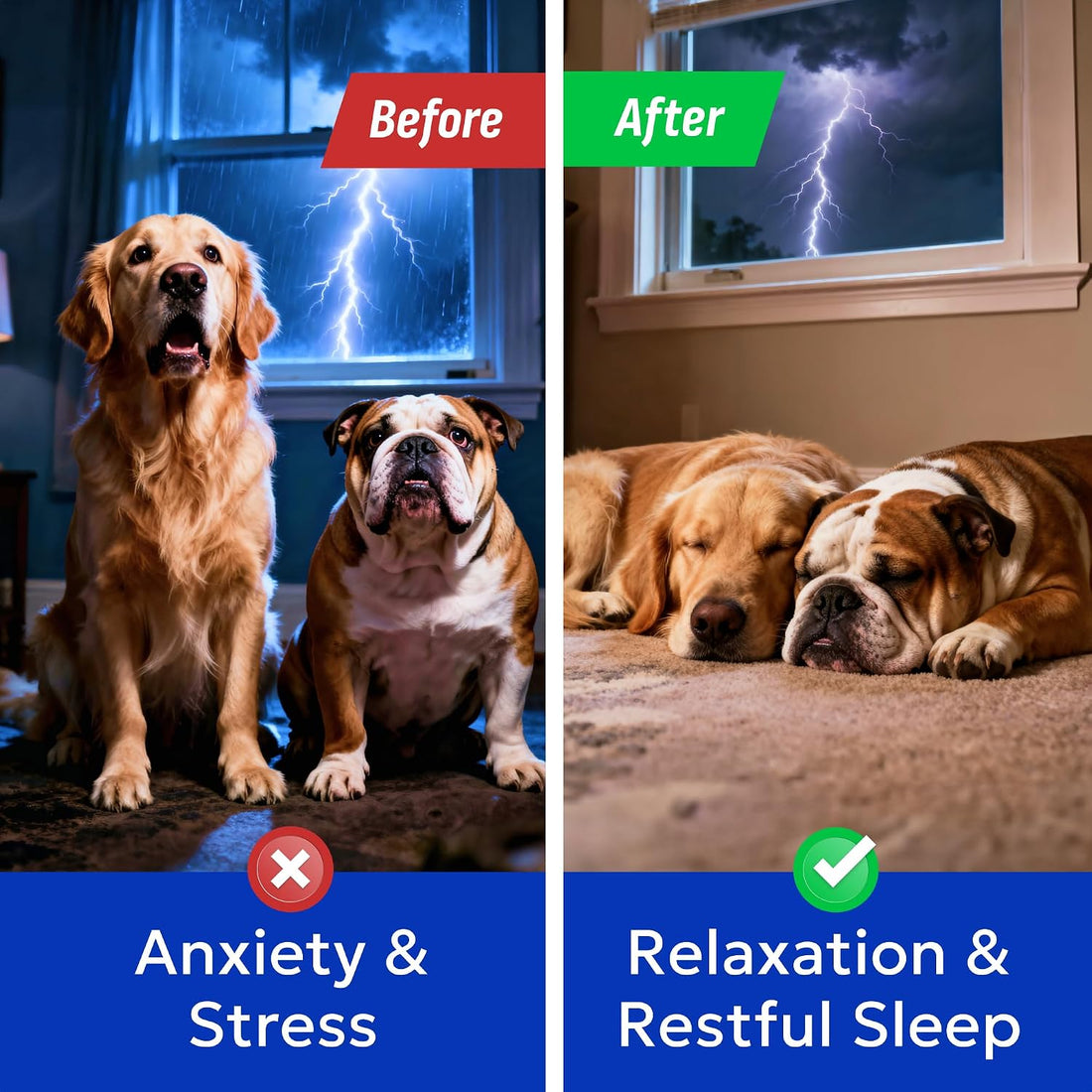 Dog Melatonin - Calming Sleep Aid Chews for Anxiety Relief, Relaxation