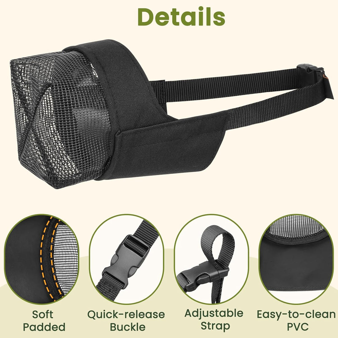 Mayerzon Full Covered Muzzle for Pitbull Bully Rottweiler Medium