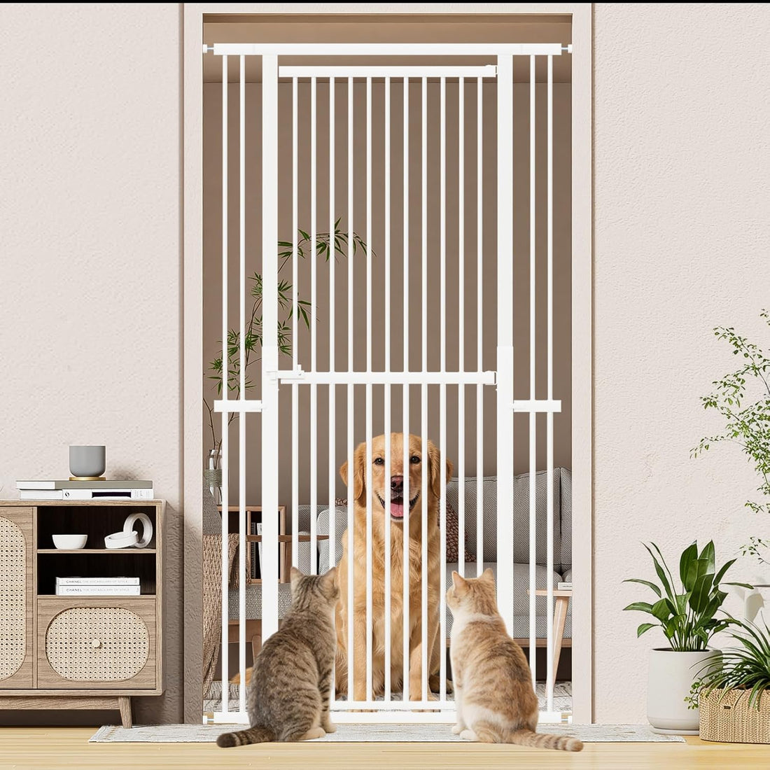 Snuowu 51"-87" Extra Tall Pet Gate for Cats