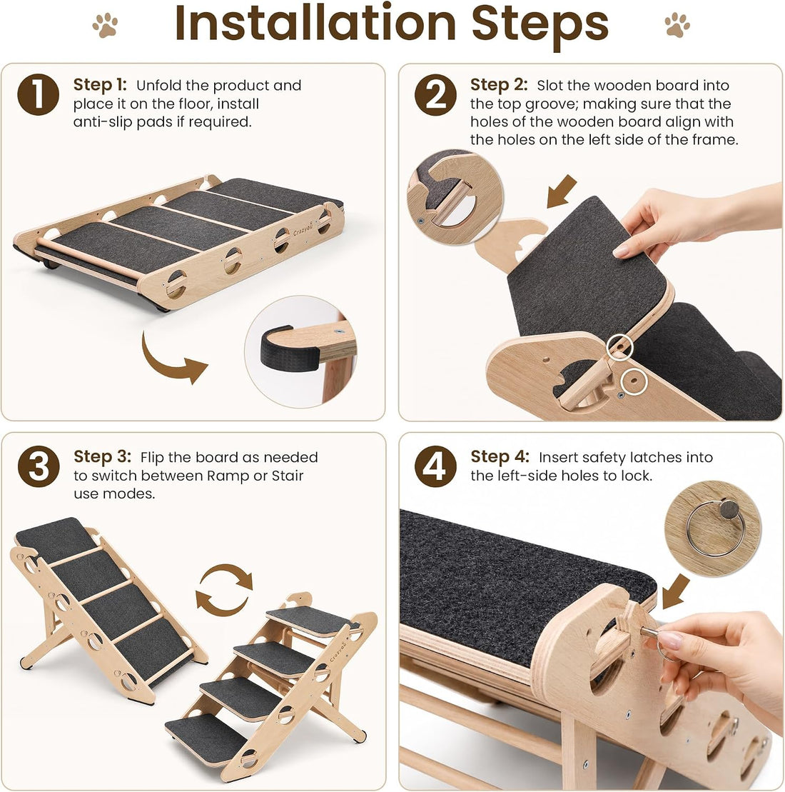 2-in-1 Dog Stairs/Ramp with 4 Steps