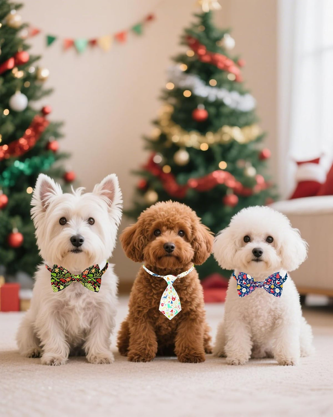 PET SHOW 60 Pack Christmas Small Dog Bowties and Ties Bulk