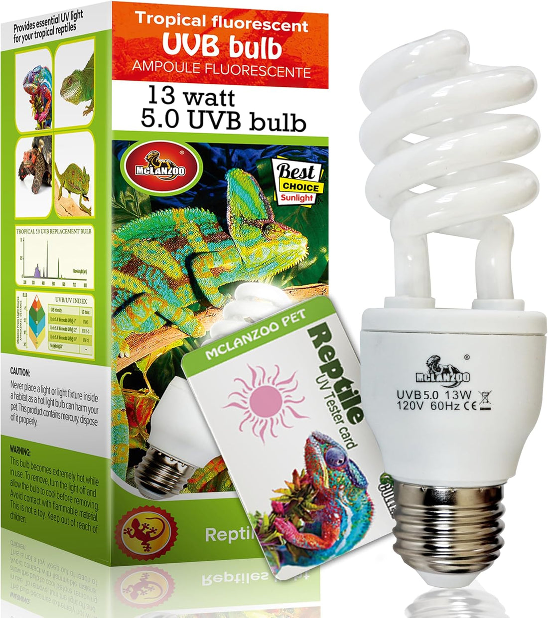 UVA UVB Light Reptile Bulb 10.0 13W Desert Compact Fluorescent