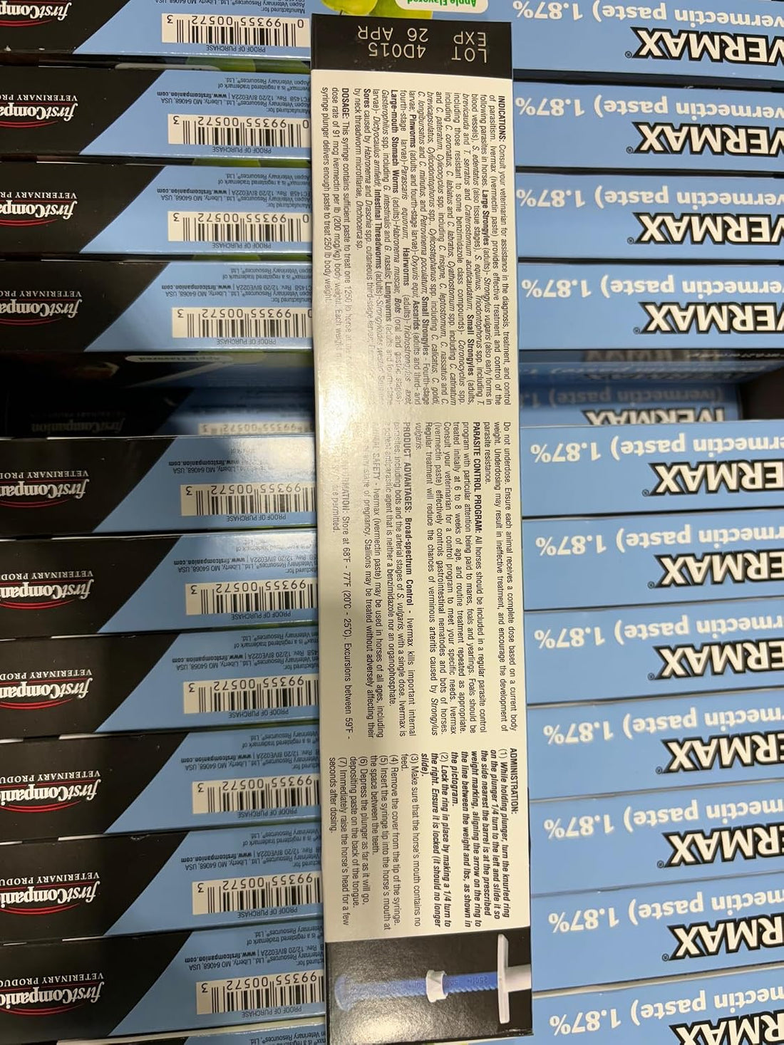 First Companion Ivermax Equine Paste 6.08 Gram 1 Pack, Blue