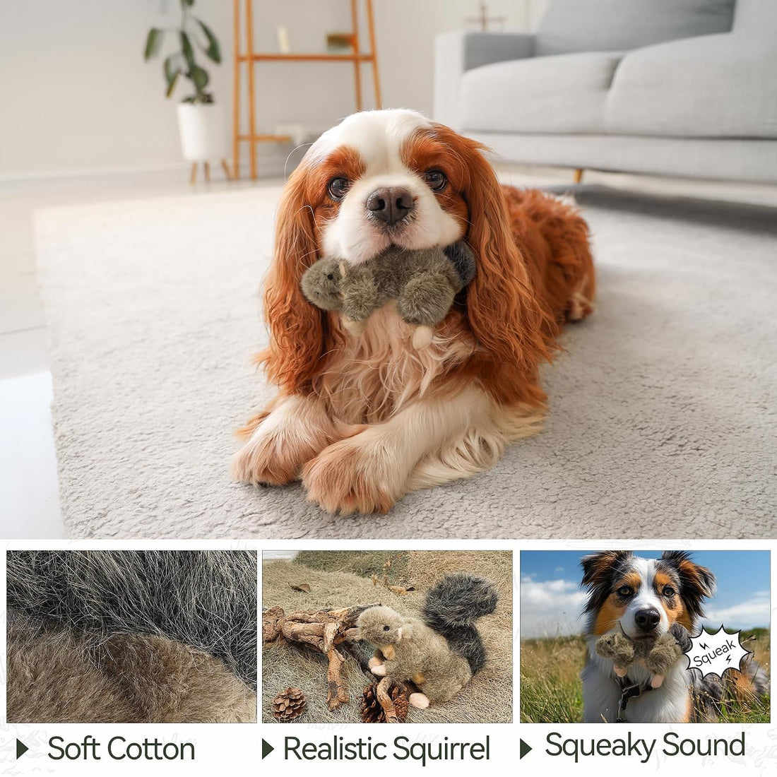 ALL FOR PAWS Classic Squirrel Pet Toys, Small